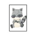 Picture of Woodland animals Raccoon _GroupedProduct_Rectangle_Portrait_Mini_ _GroupedProduct_Rectangle_Portrait_Canvas_Framed_