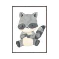 Picture of Woodland animals Raccoon _GroupedProduct_Rectangle_Portrait_Mini_ _GroupedProduct_Rectangle_Portrait_Canvas_Framed_
