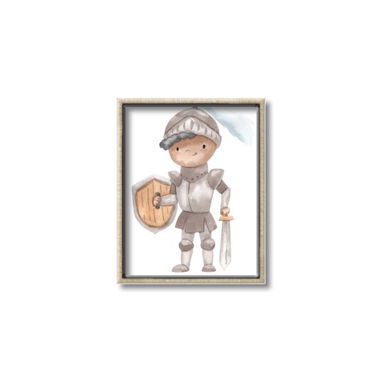 Picture of knight illustration for kids II _GroupedProduct_Rectangle_Portrait_Mini_ _GroupedProduct_Rectangle_Portrait_Canvas_Framed_