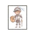 Picture of knight illustration for kids II _GroupedProduct_Rectangle_Portrait_Mini_ _GroupedProduct_Rectangle_Portrait_Canvas_Framed_