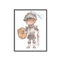 Picture of knight illustration for kids II _GroupedProduct_Rectangle_Portrait_Mini_ _GroupedProduct_Rectangle_Portrait_Canvas_Framed_