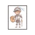 Picture of knight illustration for kids II _GroupedProduct_Rectangle_Portrait_Mini_ _GroupedProduct_Rectangle_Portrait_Canvas_Framed_