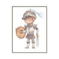 Picture of knight illustration for kids II _GroupedProduct_Rectangle_Portrait_Mini_ _GroupedProduct_Rectangle_Portrait_Canvas_Framed_