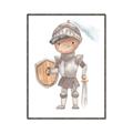 Picture of knight illustration for kids II _GroupedProduct_Rectangle_Portrait_Mini_ _GroupedProduct_Rectangle_Portrait_Canvas_Framed_