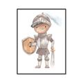 Picture of knight illustration for kids II _GroupedProduct_Rectangle_Portrait_Mini_ _GroupedProduct_Rectangle_Portrait_Canvas_Framed_