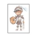 Picture of knight illustration for kids II _GroupedProduct_Rectangle_Portrait_Mini_ _GroupedProduct_Rectangle_Portrait_Canvas_Framed_
