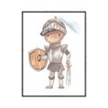 Picture of knight illustration for kids II _GroupedProduct_Rectangle_Portrait_Mini_ _GroupedProduct_Rectangle_Portrait_Canvas_Framed_