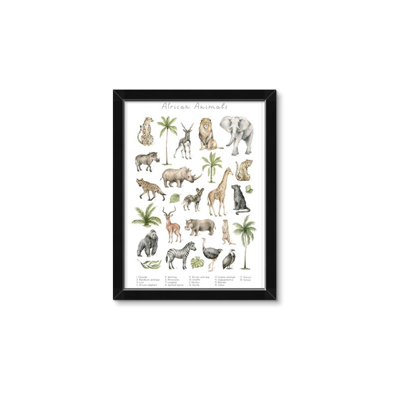 Picture of African wild animals I _GroupedProduct_Rectangle_Portrait_Mini_ _GroupedProduct_Rectangle_Portrait_Framed_Matted_