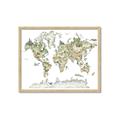 Picture of World Map with Animals CC _GroupedProduct_Rectangle_Landscape_Mini_ _GroupedProduct_Rectangle_Landscape_Framed_Matted_