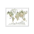 Picture of World Map with Animals CC _GroupedProduct_Rectangle_Landscape_Mini_ _GroupedProduct_Rectangle_Landscape_Framed_Matted_