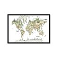 Picture of World Map with Animals CC _GroupedProduct_Rectangle_Landscape_Mini_ _GroupedProduct_Rectangle_Landscape_Framed_Matted_