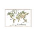 Picture of World Map with Animals CC _GroupedProduct_Rectangle_Landscape_Mini_ _GroupedProduct_Rectangle_Landscape_Framed_Matted_
