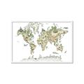 Picture of World Map with Animals CC _GroupedProduct_Rectangle_Landscape_Mini_ _GroupedProduct_Rectangle_Landscape_Framed_Matted_