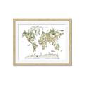 Picture of World Map with Animals CC _GroupedProduct_Rectangle_Landscape_Mini_ _GroupedProduct_Rectangle_Landscape_Framed_Matted_