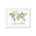 Picture of World Map with Animals CC _GroupedProduct_Rectangle_Landscape_Mini_ _GroupedProduct_Rectangle_Landscape_Framed_Matted_