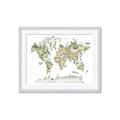 Picture of World Map with Animals CC _GroupedProduct_Rectangle_Landscape_Mini_ _GroupedProduct_Rectangle_Landscape_Framed_Matted_