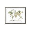 Picture of World Map with Animals CC _GroupedProduct_Rectangle_Landscape_Mini_ _GroupedProduct_Rectangle_Landscape_Framed_Matted_