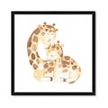 Picture of Mother and baby Giraffe _GroupedProduct_Square_Mini_ _GroupedProduct_Square_Framed_Matted_
