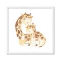Picture of Mother and baby Giraffe _GroupedProduct_Square_Mini_ _GroupedProduct_Square_Framed_Matted_