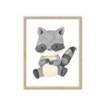 Picture of Woodland animals Raccoon _GroupedProduct_Rectangle_Portrait_Mini_ _GroupedProduct_Rectangle_Portrait_Framed_Matted_