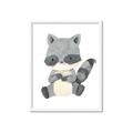 Picture of Woodland animals Raccoon _GroupedProduct_Rectangle_Portrait_Mini_ _GroupedProduct_Rectangle_Portrait_Framed_Matted_