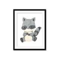 Picture of Woodland animals Raccoon _GroupedProduct_Rectangle_Portrait_Mini_ _GroupedProduct_Rectangle_Portrait_Framed_Matted_