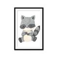 Picture of Woodland animals Raccoon _GroupedProduct_Rectangle_Portrait_Mini_ _GroupedProduct_Rectangle_Portrait_Framed_Matted_