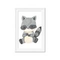 Picture of Woodland animals Raccoon _GroupedProduct_Rectangle_Portrait_Mini_ _GroupedProduct_Rectangle_Portrait_Framed_Matted_