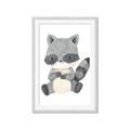 Picture of Woodland animals Raccoon _GroupedProduct_Rectangle_Portrait_Mini_ _GroupedProduct_Rectangle_Portrait_Framed_Matted_