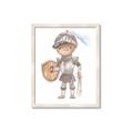 Picture of knight illustration for kids II _GroupedProduct_Rectangle_Portrait_Mini_ _GroupedProduct_Rectangle_Portrait_Framed_Matted_