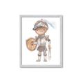 Picture of knight illustration for kids II _GroupedProduct_Rectangle_Portrait_Mini_ _GroupedProduct_Rectangle_Portrait_Framed_Matted_