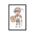 Picture of knight illustration for kids II _GroupedProduct_Rectangle_Portrait_Mini_ _GroupedProduct_Rectangle_Portrait_Framed_Matted_