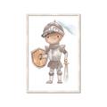 Picture of knight illustration for kids II _GroupedProduct_Rectangle_Portrait_Mini_ _GroupedProduct_Rectangle_Portrait_Framed_Matted_