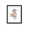 Picture of knight illustration for kids II _GroupedProduct_Rectangle_Portrait_Mini_ _GroupedProduct_Rectangle_Portrait_Framed_Matted_