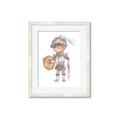 Picture of knight illustration for kids II _GroupedProduct_Rectangle_Portrait_Mini_ _GroupedProduct_Rectangle_Portrait_Framed_Matted_