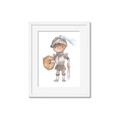 Picture of knight illustration for kids II _GroupedProduct_Rectangle_Portrait_Mini_ _GroupedProduct_Rectangle_Portrait_Framed_Matted_