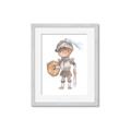 Picture of knight illustration for kids II _GroupedProduct_Rectangle_Portrait_Mini_ _GroupedProduct_Rectangle_Portrait_Framed_Matted_