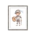 Picture of knight illustration for kids II _GroupedProduct_Rectangle_Portrait_Mini_ _GroupedProduct_Rectangle_Portrait_Framed_Matted_