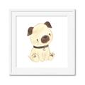 Picture of Watercolor Pug _GroupedProduct_Square_Mini_ _GroupedProduct_Square_Framed_Matted_