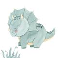 Picture of Cute Dinosaur II _GroupedProduct_Square_Mini_ _GroupedProduct_Square_Unframed_Print_Only_