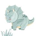 Picture of Cute Dinosaur II _GroupedProduct_Square_Mini_ _GroupedProduct_Square_Unframed_Print_Only_