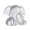 Picture of Mother and baby elephant _GroupedProduct_Square_Mini_ _GroupedProduct_Square_Unframed_Print_Only_