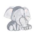 Picture of Mother and baby elephant _GroupedProduct_Square_Mini_ _GroupedProduct_Square_Unframed_Print_Only_