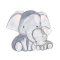 Picture of Mother and baby elephant _GroupedProduct_Square_Mini_ _GroupedProduct_Square_Unframed_Print_Only_