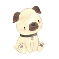 Picture of Watercolor Pug _GroupedProduct_Square_Mini_ _GroupedProduct_Square_Unframed_Print_Only_