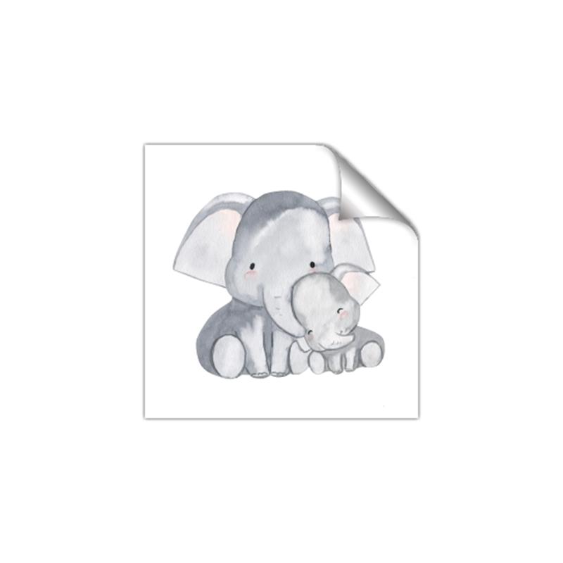 Picture of Mother and baby elephant _GroupedProduct_Square_Mini_ _GroupedProduct_Square_Unframed_Print_Only_
