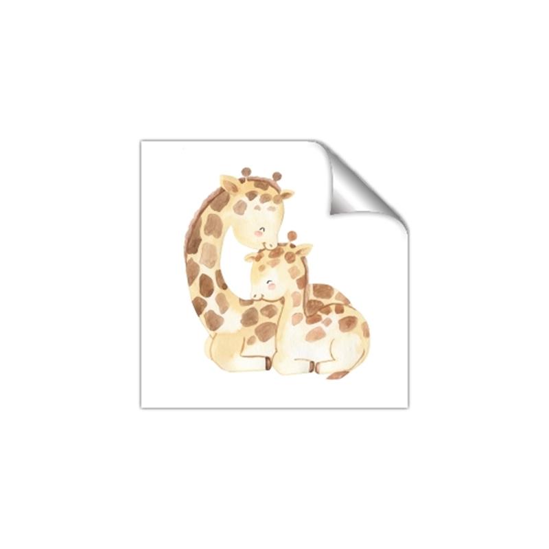 Picture of Mother and baby Giraffe _GroupedProduct_Square_Mini_ _GroupedProduct_Square_Unframed_Print_Only_