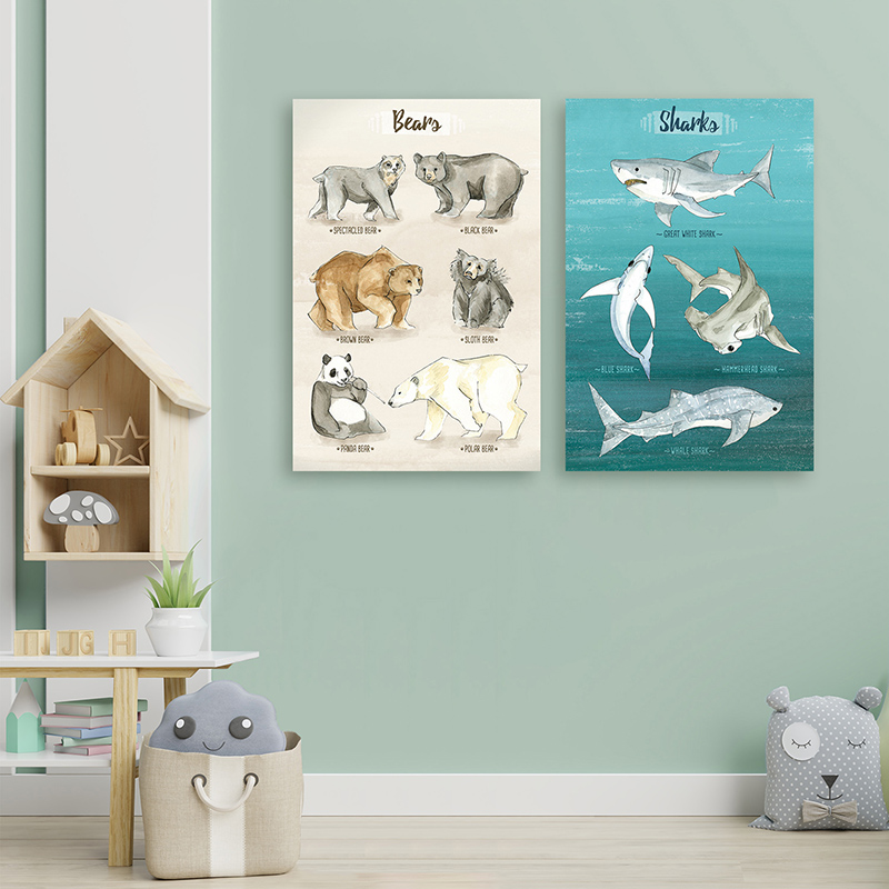 Kids-animals-underwater-bears-sharks-playroon-nursery