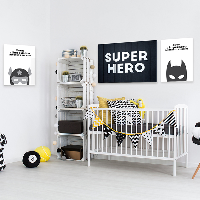 Superhero-mask-nursery-boys-room-batman-captain-america